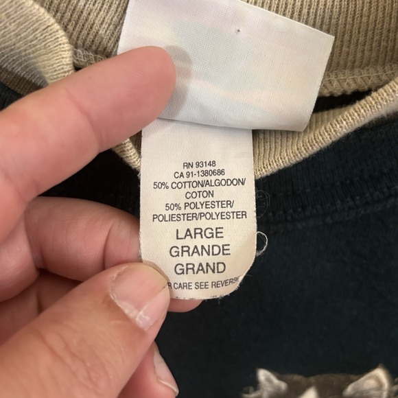 Vintage 90s Morning Sun Kitten Sweatshirt Gandmacore Double Side Print Large - Picture 5 of 10